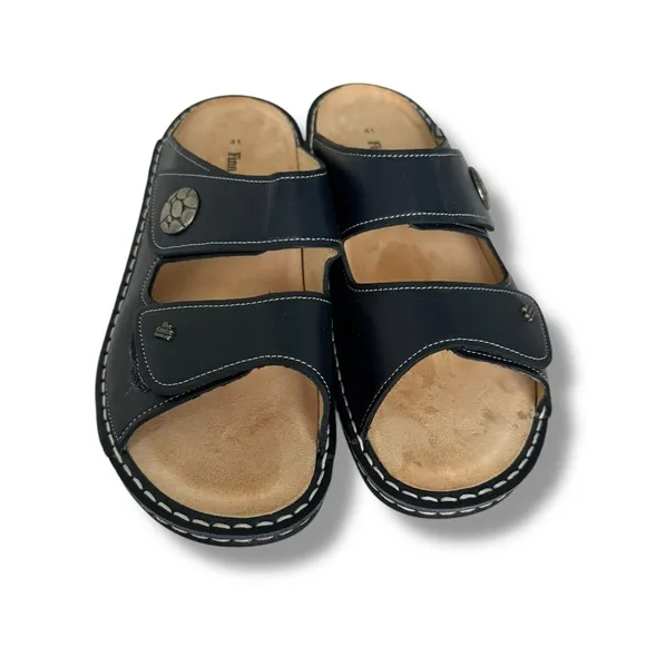 FINN COMFORT MOOREA BLACK SLIDE SHOES SANDALS SZ 41 / US SZ 10 - 10.5
