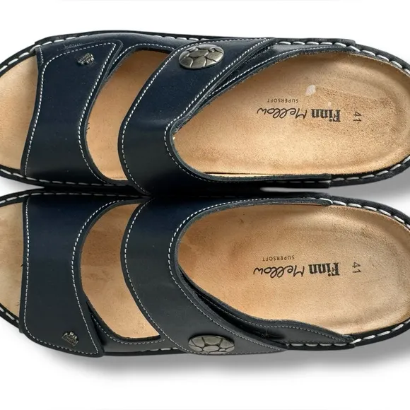 FINN COMFORT MOOREA BLACK SLIDE SHOES SANDALS SZ 41 / US SZ 10 - 10.5