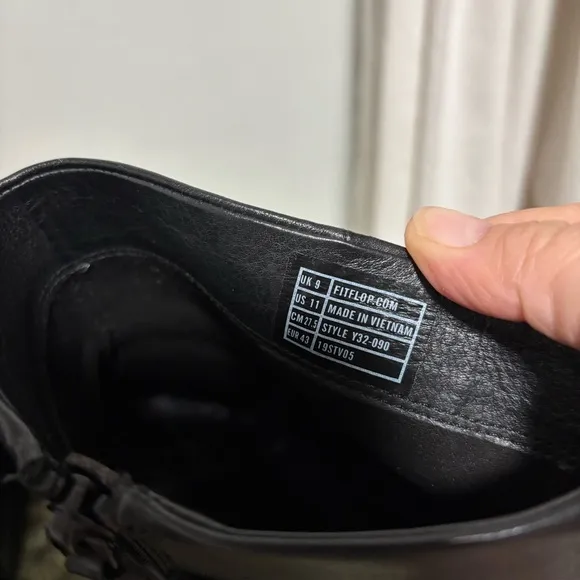 Fitflop Knot Black Leather Flat Combat Comfort Ankle Boots
