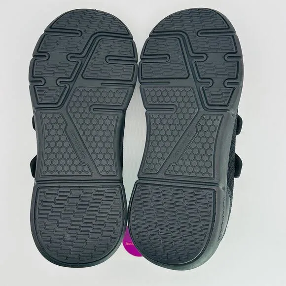 FitVille Men's EasyTop Diabetic Shoes V1 Adjustable Black Mesh Size 9.5 Wide