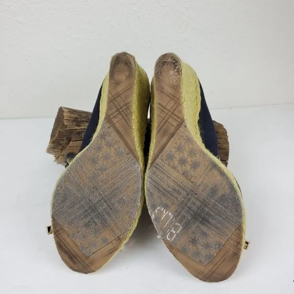 Fitzwells Navy espadrilles wedges with bow