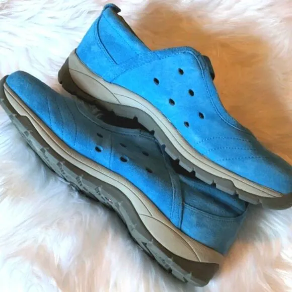 FLAT TIRE Captiva Blue Suede Denim Shoes Size 10