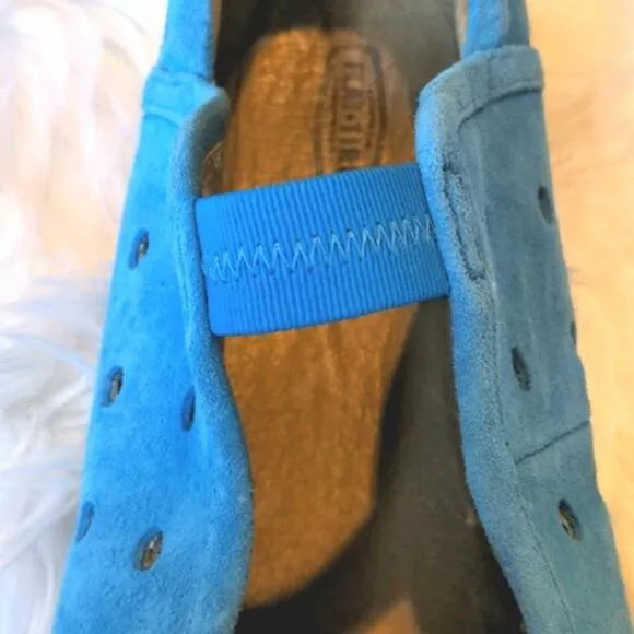 FLAT TIRE Captiva Blue Suede Denim Shoes Size 10