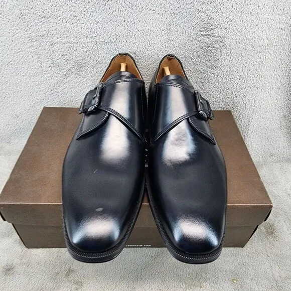 Florsheim Shoes Mens Size 8 3E Black Leather Belfast PT Monk Strap *NWT*