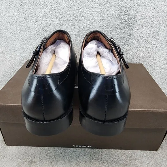 Florsheim Shoes Mens Size 8 3E Black Leather Belfast PT Monk Strap *NWT*