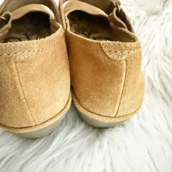 FLY LONDON | Wedge Caramel Tan Robi Adjustable Mary Jane Strap | 39, 8.5