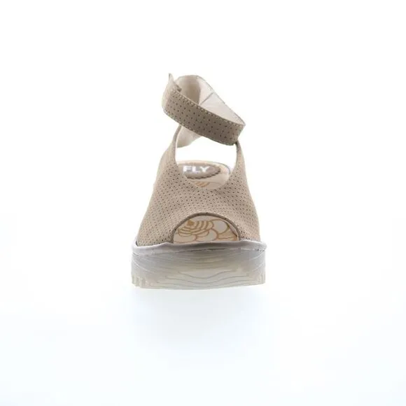 Fly London Womens Yala Perf Wide Brown Shoes (NWT)