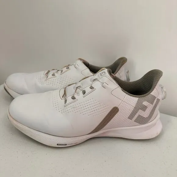 FootJoy FJ White Fuel BOA Spikeless Golf Shoes Size 10 Extra Wide