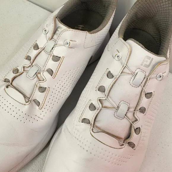 FootJoy FJ White Fuel BOA Spikeless Golf Shoes Size 10 Extra Wide