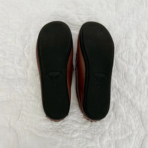 Footmates Boys Brooklyn Loafers Slip On Shoes Size 3 Cognac Brown Leather