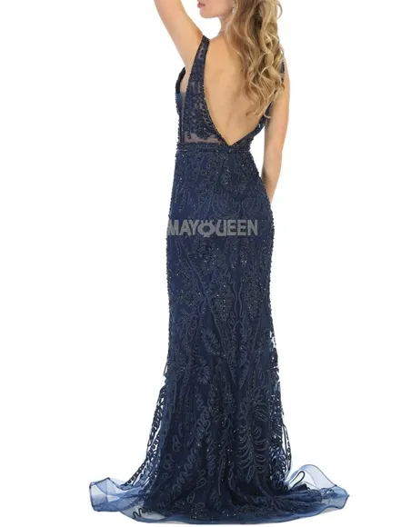 Formal dress, navy blue or champagne gold