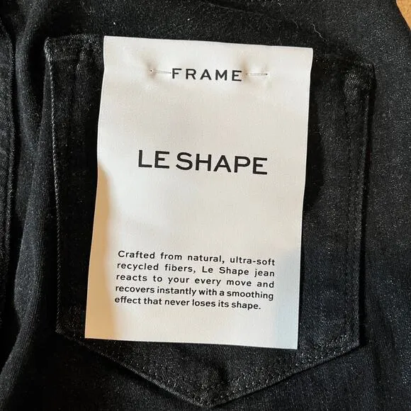 Frame Le Shape High Rise Skinny Black Denim Jeans Size 26 NWT