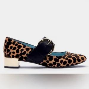 Frances Valentine Katy Haircalf Cheetah Maryjanes Size 6B
