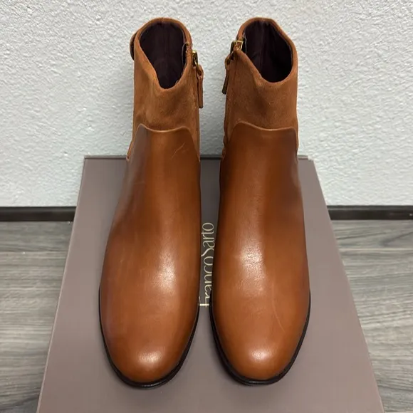 Franco Sarto Leather Ankle Boots - Jessica