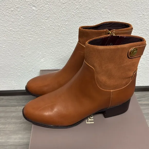 Franco Sarto Leather Ankle Boots - Jessica