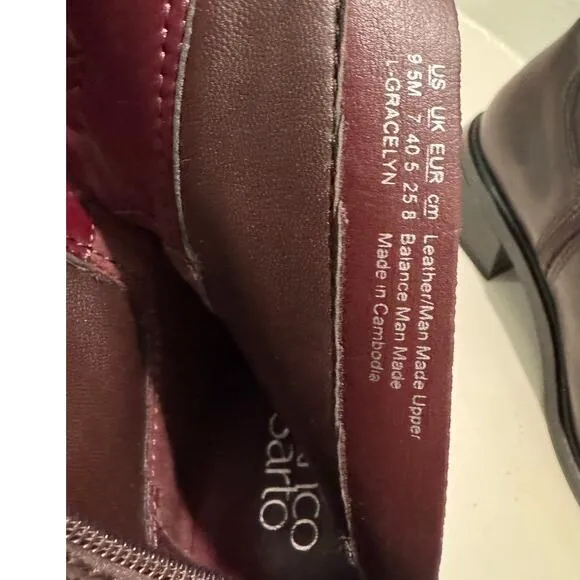 FRANCO SARTO New $170 Gracelyn Ankle Boot in Castagno Brown Leather Size 9.5