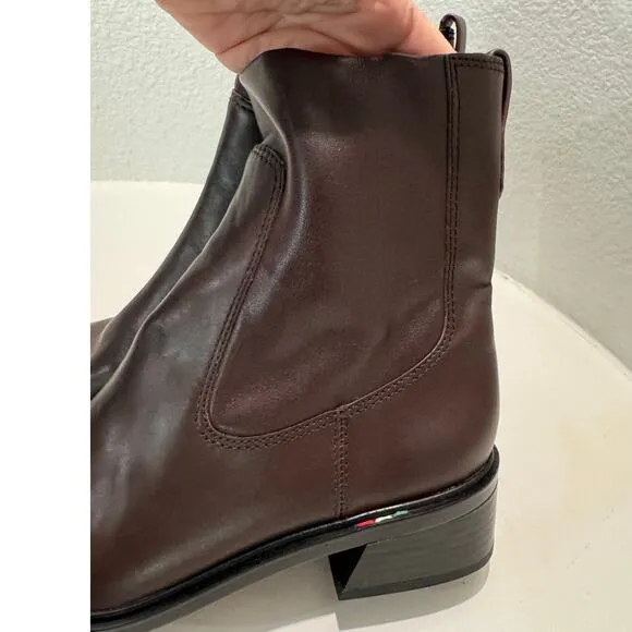 FRANCO SARTO New $170 Gracelyn Ankle Boot in Castagno Brown Leather Size 9.5