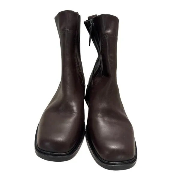 FRANCO SARTO New $170 Gracelyn Ankle Boot in Castagno Brown Leather Size 9.5