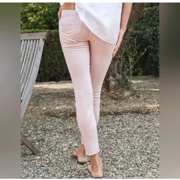 Frank And Eileen Pink Sligo Jeans Raw Hem Crop Size 28