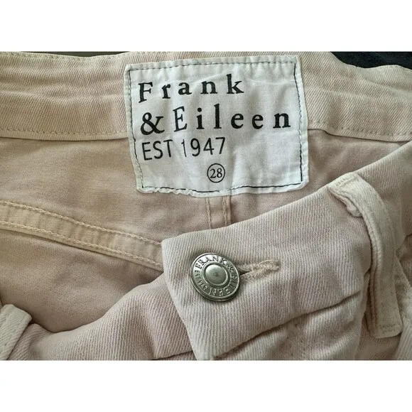 Frank And Eileen Pink Sligo Jeans Raw Hem Crop Size 28