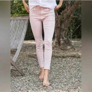 Frank And Eileen Pink Sligo Jeans Raw Hem Crop Size 28