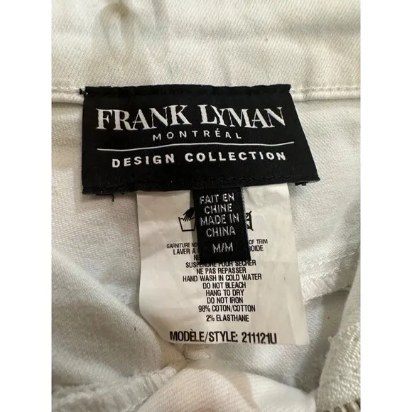 Frank Lyman Women’s White Sequin Embellished Jeans Size M