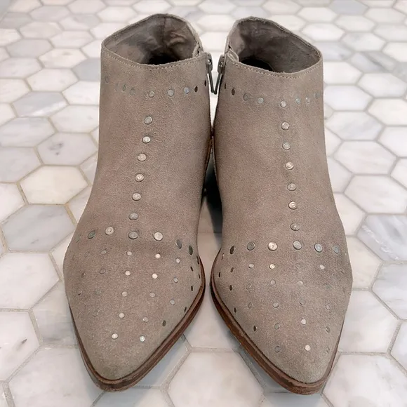 Free People Aquarian Distressed Ankle Boot Taupe Leather Flat Booties Women’s 8