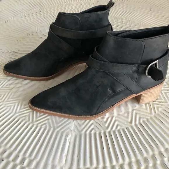 Free People Back Loop Ankle Boots Women's 41 Washed Black
