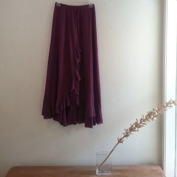 Free People Beach Faux Wrap Ruffle Flounce Maxi Skirt/Dress