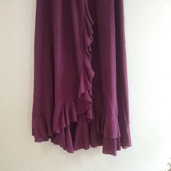 Free People Beach Faux Wrap Ruffle Flounce Maxi Skirt/Dress