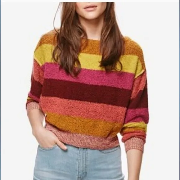 FREE PEOPLE Candyland pullover stripe sweater