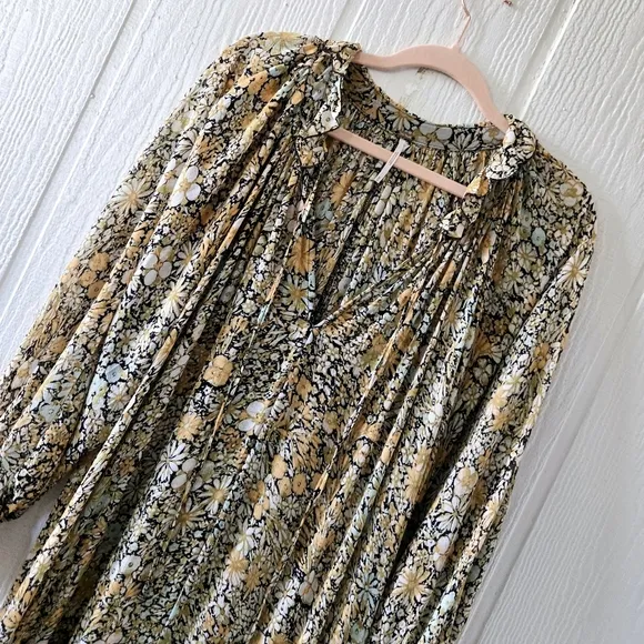 FREE PEOPLE Feeling Groovy Boho Western Peasant Prarie Cottage Maxi Medium