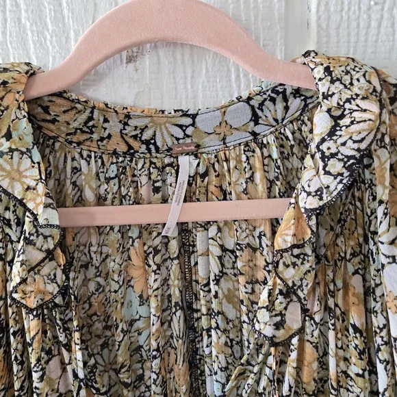 FREE PEOPLE Feeling Groovy Boho Western Peasant Prarie Cottage Maxi Medium