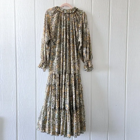 FREE PEOPLE Feeling Groovy Boho Western Peasant Prarie Cottage Maxi Medium