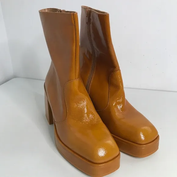 Free People Grunge Platform Boots Brown Womens 39
