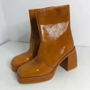 Free People Grunge Platform Boots Brown Womens 39