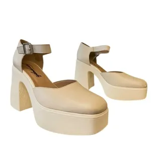Free People Gwen Leather Mary Jane Platform Heels Shoes Sz 39 US 9 NEW