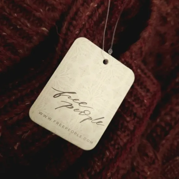 Free People New Dream Spillover Sweater in Wine Size Medium NWT