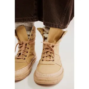 Free People NWT Menorca Lace Up Boots Size 8 Tan Canvas Espadrille Comfort
