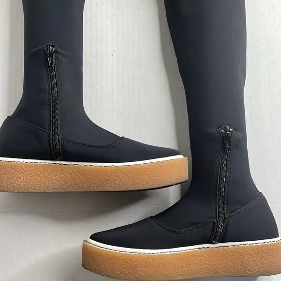 Free People Outer Limits thigh-high over-the-knee black stretch boots