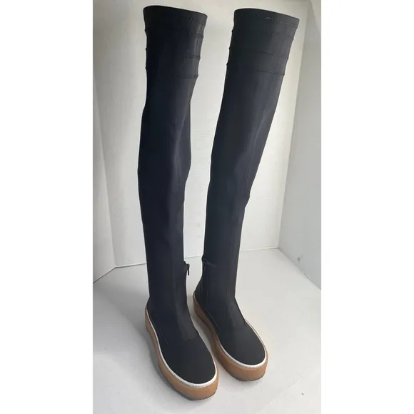 Free People Outer Limits thigh-high over-the-knee black stretch boots