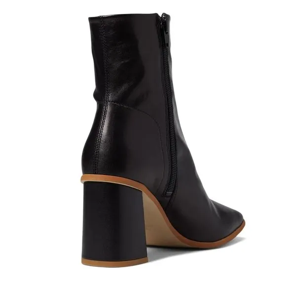 FREE PEOPLE Sienna Square Toe Ankle BOOTS Size 40 9.5 10 Black Leather NEW $198