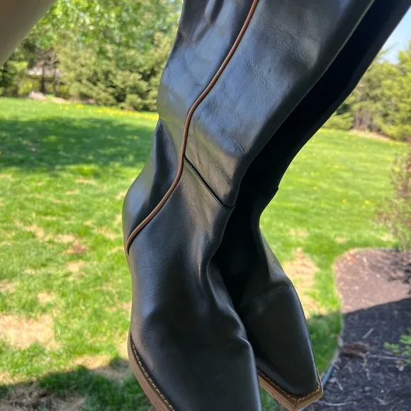Free people we the free montage tall boot black leather 37 size 7 shoes