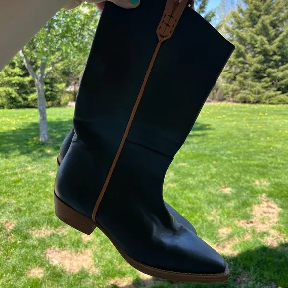 Free people we the free montage tall boot black leather 37 size 7 shoes