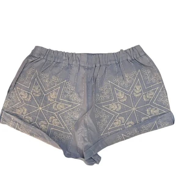 Free People Westover Embroidered Shorts in Bluebell Combo Size XL. NWT