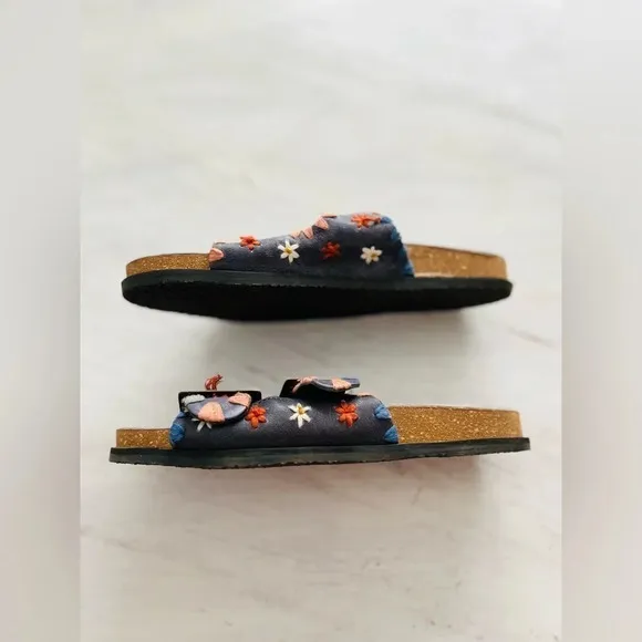 Free People Wildflowers Crossband Sandals in Blue Size 38 EUC $98