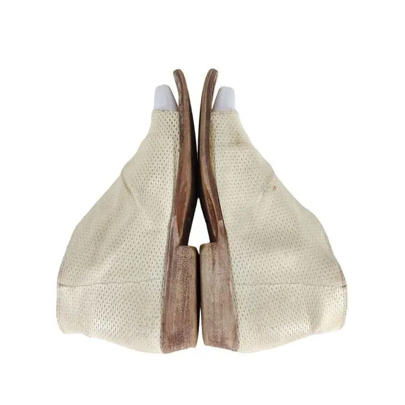 FREE PEOPLE Women's Mont Blanc 36 US5,5 Off White Leather D'Orsay Booties Shoes