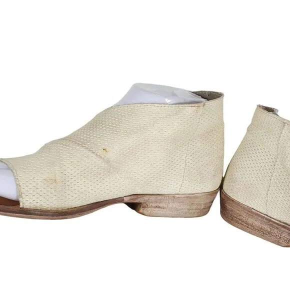 FREE PEOPLE Women's Mont Blanc 36 US5,5 Off White Leather D'Orsay Booties Shoes
