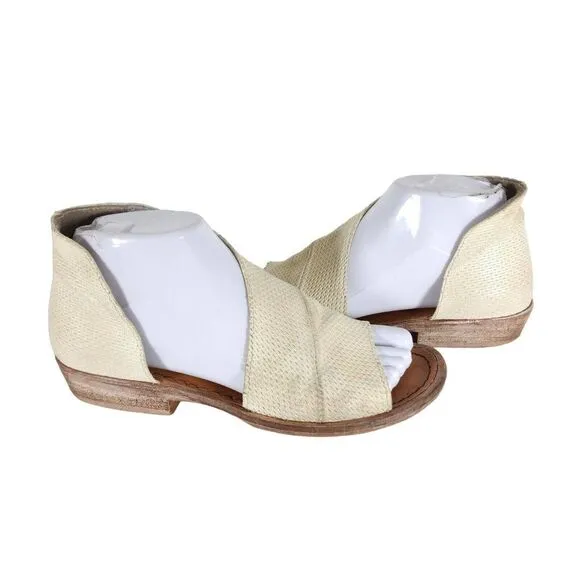 FREE PEOPLE Women's Mont Blanc 36 US5,5 Off White Leather D'Orsay Booties Shoes