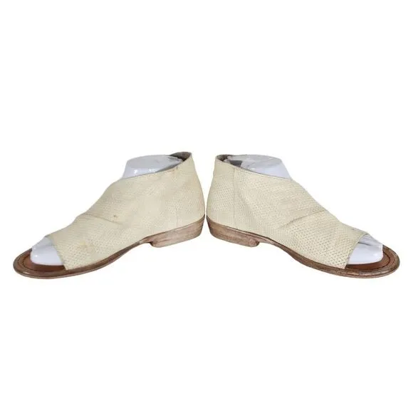 FREE PEOPLE Women's Mont Blanc 36 US5,5 Off White Leather D'Orsay Booties Shoes